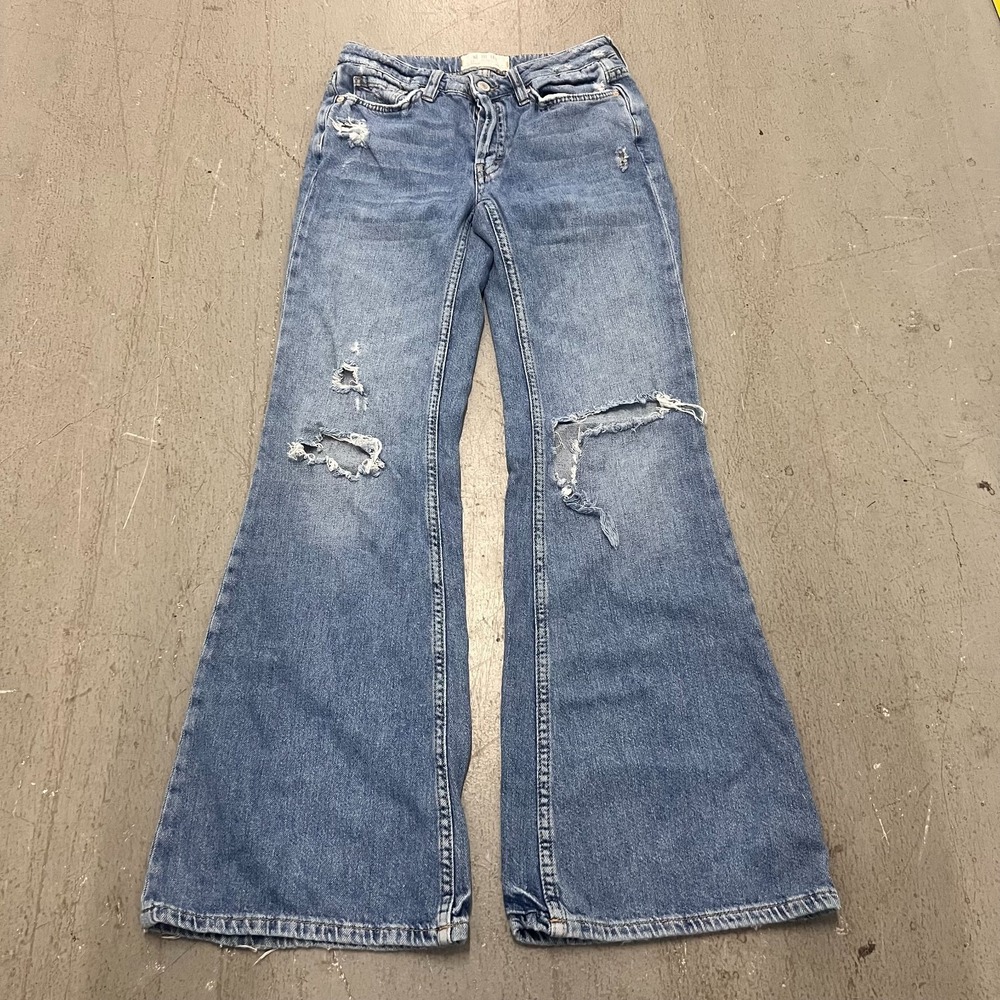 Free People We the Free‎ Jeans Womens 25 Blue Denim Distressed Flare Streetwear